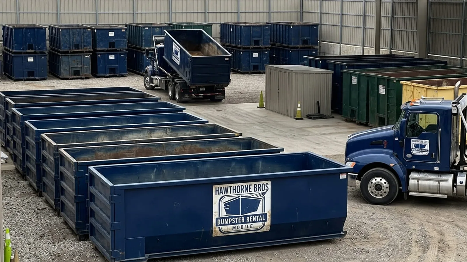 Serving Mobile and the Mobile area Hawthorne Bros Dumpster Rental Mobile roll-off truck serving Mobile and the Mobile area